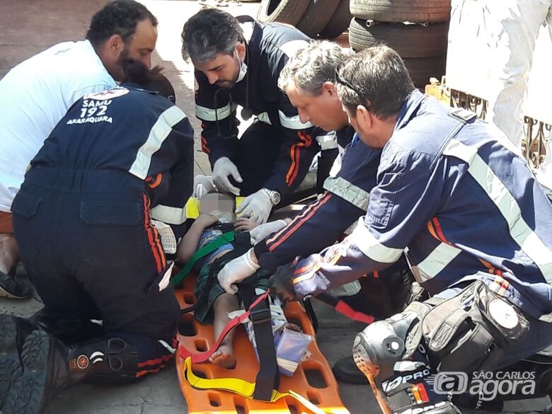 Criança de 3 anos sofre fratura exposta após atropelamento - Crédito: Maycon Maximino