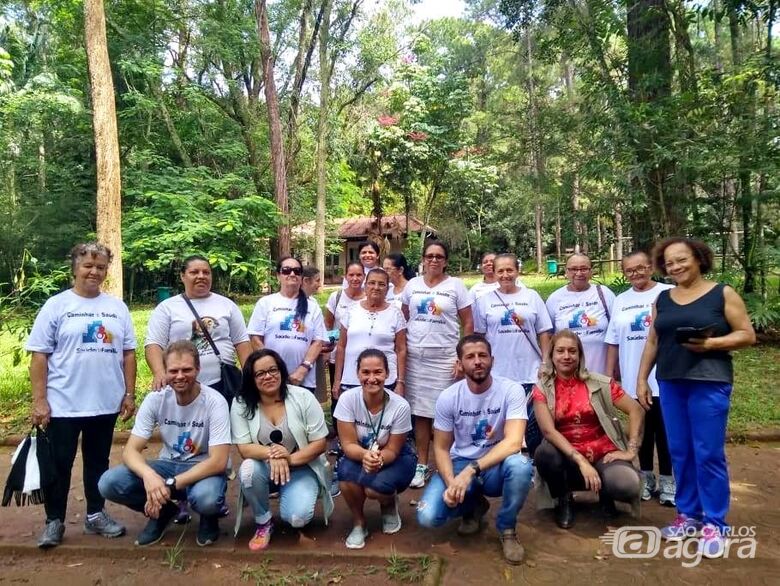 USF do Jóquei realiza atividades ambientais e esportivas com Grupo de Caminhada no Parque Ecológico - Crédito: Divulgação