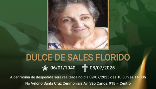 Funerária Santa Cruz informa nota de falecimento