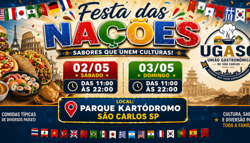 Festa das Nações acontece dias 2 e 3 de maio no Kartódromo com gastronomia e música ao vivo