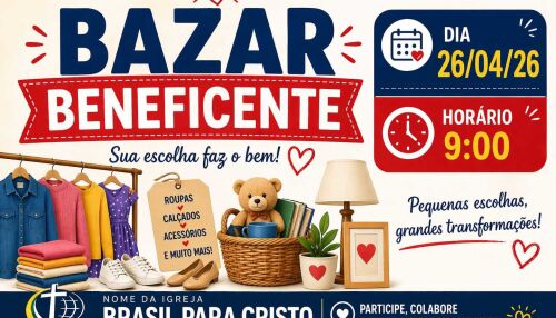 Igreja promove bazar beneficente com peças a partir de R$ 0,50 neste domingo no Jacobucci