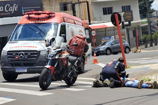 Pedestre fica ferida após atropelamento próximo ao terminal rodoviário