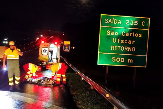 Homem morre após ser atropelado por caminhão na rodovia Washington Luís em São Carlos