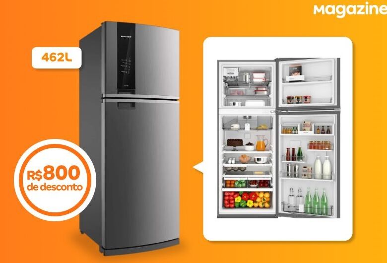 Imperdível: somente nesta segunda-feira, refrigerador Brastemp 462l Evox com mensais de R$ 175,00 no Magalu