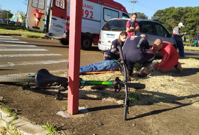 Ciclista fica ferido após colisão na região do Cedrinho