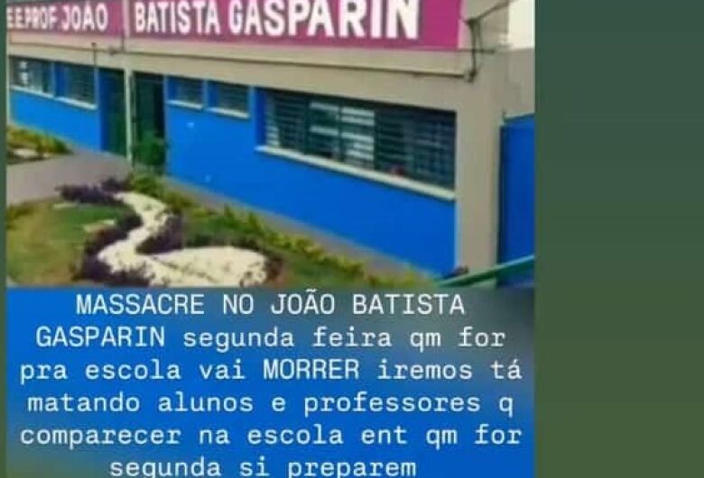 Mensagem de massacre em escola deixa pais preocupados em São Carlos 