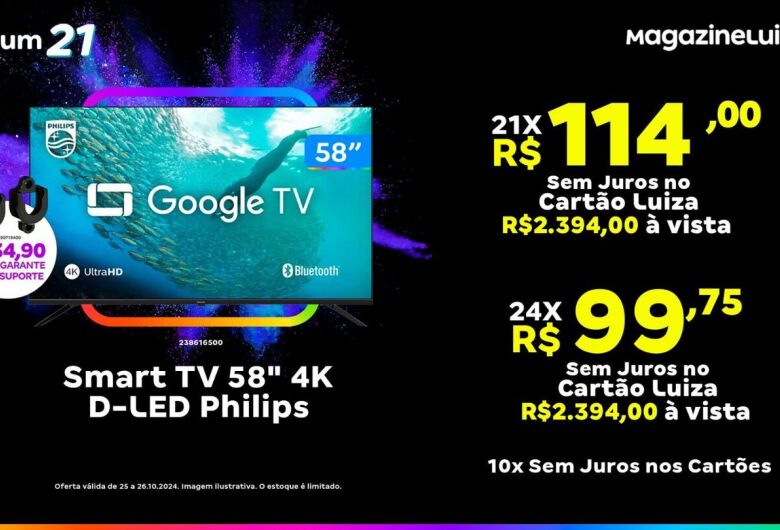 Imperdível: Smart TV Philips 58” 4K em oferta antecipada de Black no Magalu