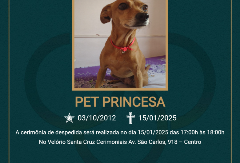 Homenagem do Grupo Santa Cruz a pet Princesa