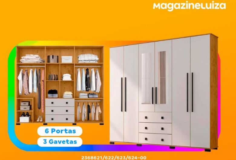 Somente nesta segunda: guarda-roupa casal por R$49,00/mês no Magalu