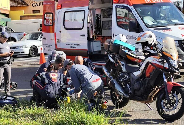 Motociclista sofre fraturas após queda na avenida Grécia 