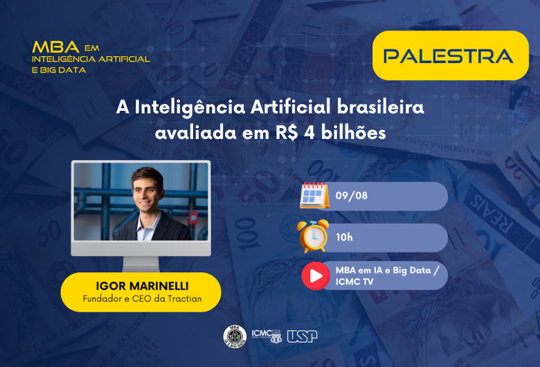 Evento online da USP São Carlos destaca inteligência artificial brasileira avaliada em R$ 4 bilhões
