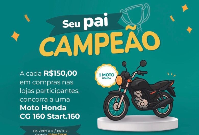 ACISC lança campanha promocional “Seu Pai Campeão” com sorteio de motocicleta em São Carlos