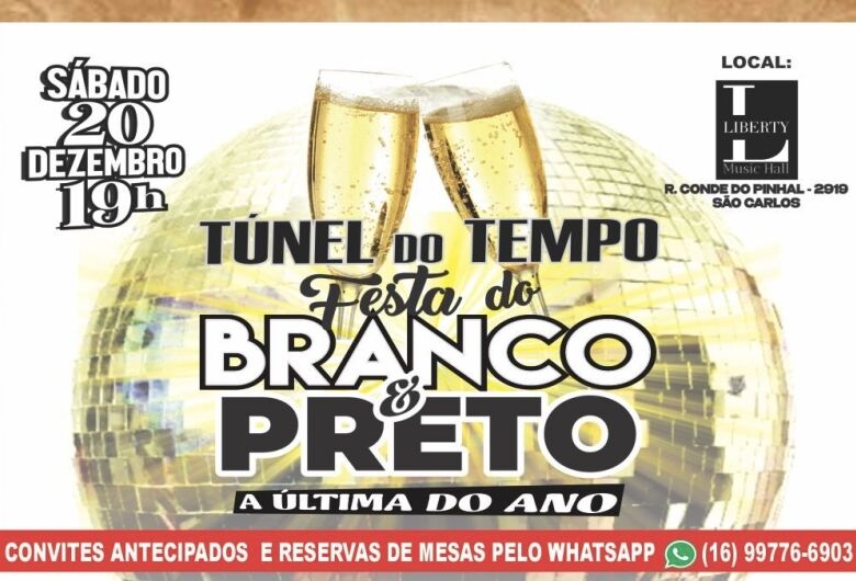 Liberty Music Hall recebe Festa do Branco & Preto neste sábado