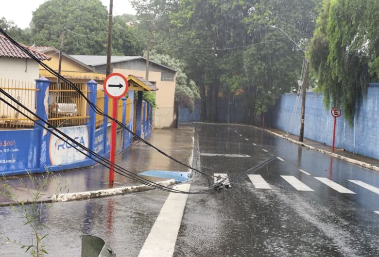Cabo de telefonia se rompe e interdita trecho da Rua Miguel Petroni