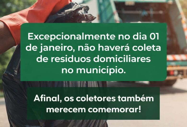 Não haverá coleta de lixo no feriado de Ano-Novo