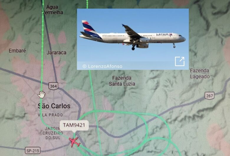Por duas vezes mau tempo impede pouso de Airbus A321 no Aeroporto Internacional de São Carlos