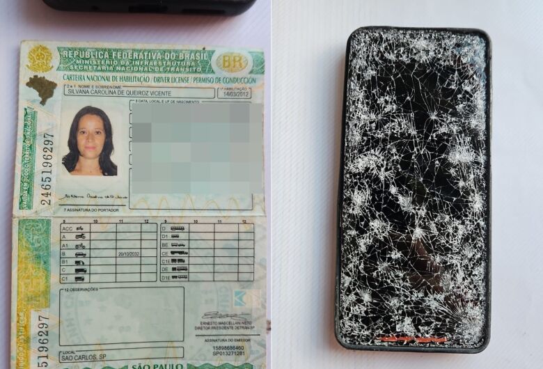 Celular e CNH são encontrados pelo Corpo de Bombeiros e aguardam retirada
