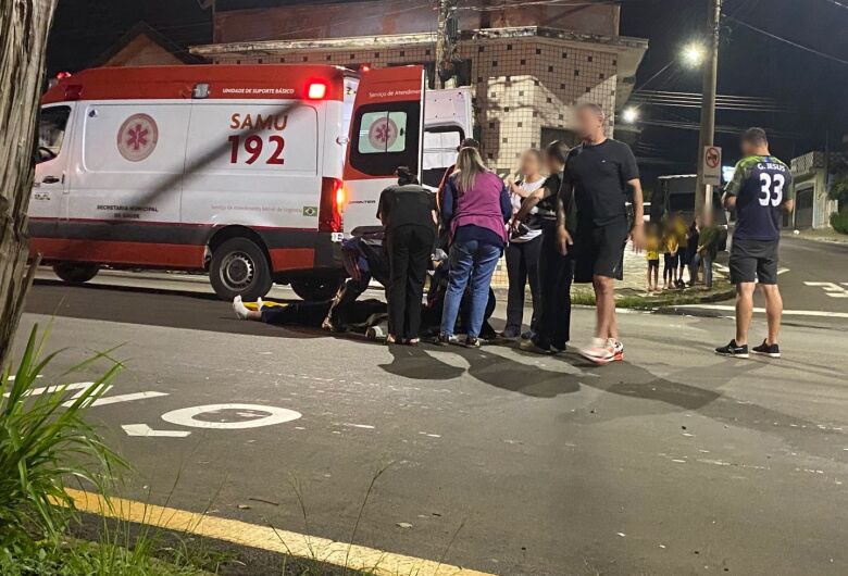 Motociclista fica ferido após colisão com carro no Bela Vista
