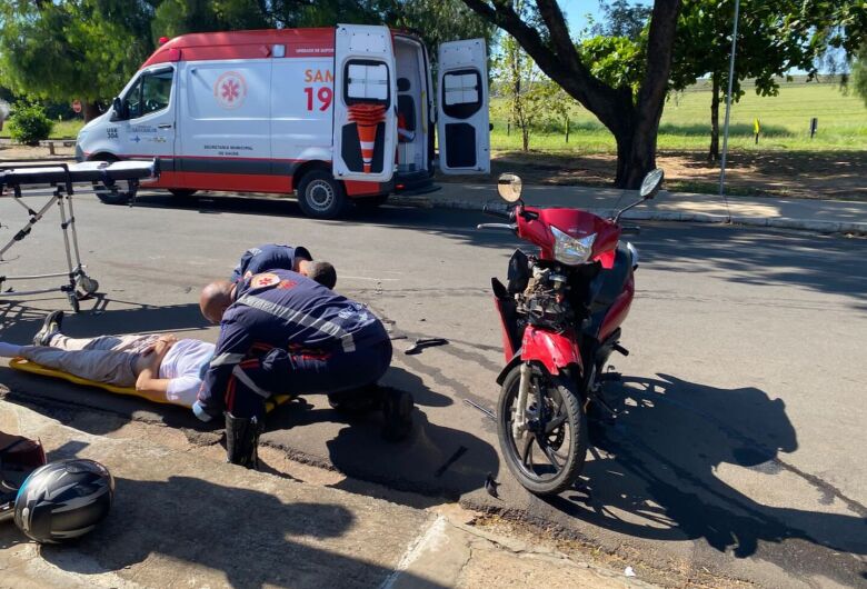 Motociclista fica ferido após acidente no Cidade Aracy