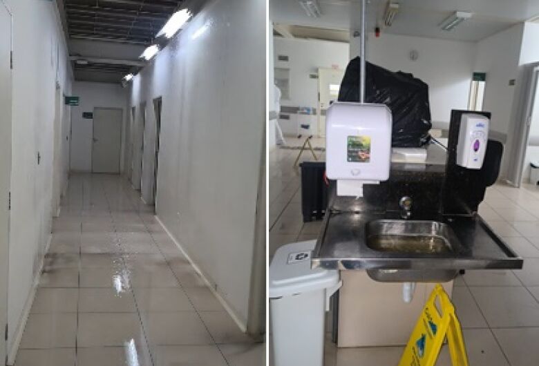 Alagamentos após chuva forte paralisam atendimentos no HU durante a manhã