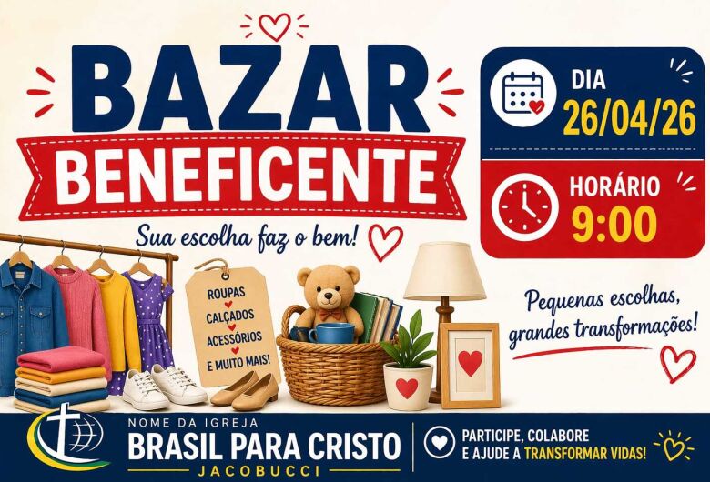 Igreja promove bazar beneficente com peças a partir de R$ 0,50 neste domingo no Jacobucci
