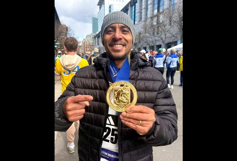 São-carlense enfrenta frio de 4°C e conclui Maratona de Boston