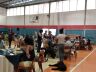 Moradores em situação de rua no momento em que eram acolhidos para o aguardado almoço de Natal