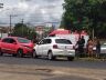 Colisão frontal deixou uma mulher ferida no Aracy