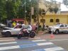 Pancada causou grandes danos ao carro envolvido no acidente