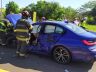 BMW ficou destruída após o forte impacto na SP-318