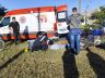 Motociclista recebe atendimento médico: socorrida à Santa Casa