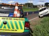 Veículo, sem controle, subiu no guardrail da SP-310
