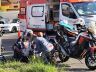 Motociclista é atendido após acidente: encaminhado à Santa Casa
