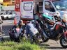Motociclista é atendido após acidente: encaminhado à Santa Casa