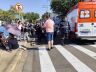 Veículos envolvidos no acidente no centro: duas pessoas feridas