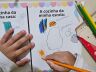 Atividade começou com uma proposta lúdica: crianças foram convidadas a desenhar como imaginam a cozinha de suas próprias casas