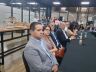 Lideranças acadêmicas, empresariais e sindicais durante evento na fábrica de motores da VW: planta produtiva completa 30 anos no dia 12 de outubro