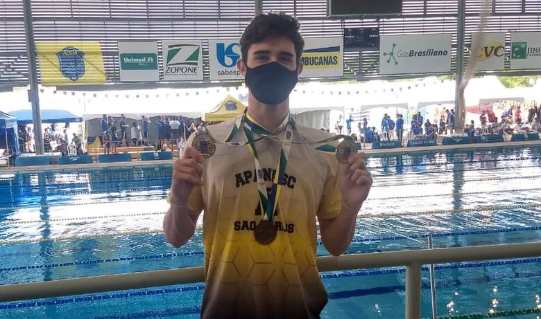 São-carlense encerra 2020 com o título de campeão paulista de natação - Crédito: Divulgação