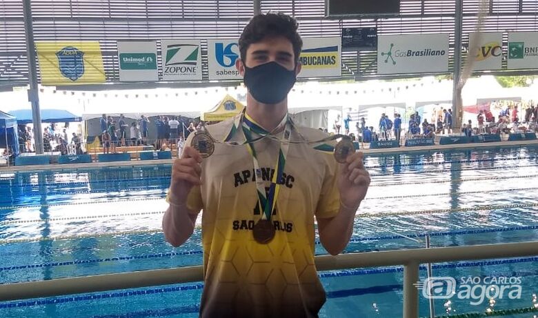 São-carlense encerra 2020 com o título de campeão paulista de natação - Crédito: Divulgação