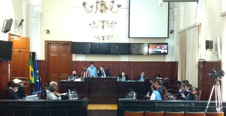 Plenário da Câmara Municipal durante a primeira sessão da Legislatura - Crédito: Divulgação