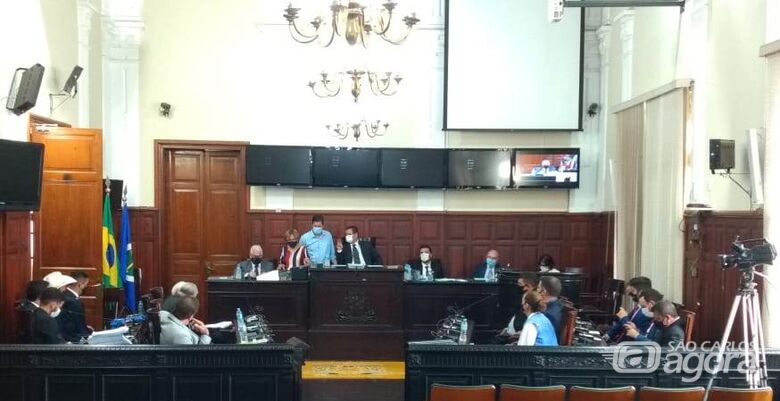 Plenário da Câmara Municipal durante a primeira sessão da Legislatura - Crédito: Divulgação