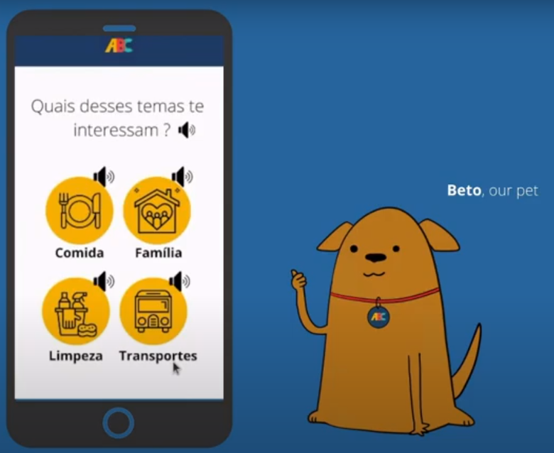 O aplicativo já tem até um mascote, Beto, criado por Ana Laura - Crédito: Divulgação
