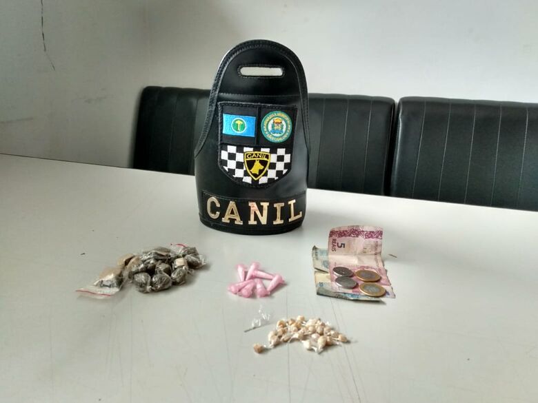 A droga foi localizada com apoio da cachorra Índia - Crédito: Divulgação