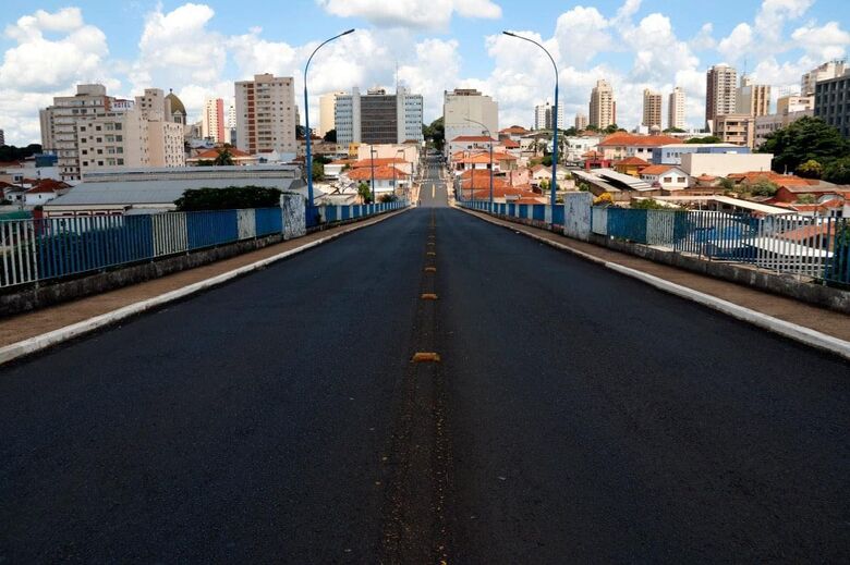Rua vazia durante Lockdown em Araraquara - Crédito: Prefeitura Municipal