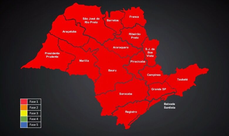 Fase vermelha passa a valer em todo o estado de SP - Crédito: divulgação