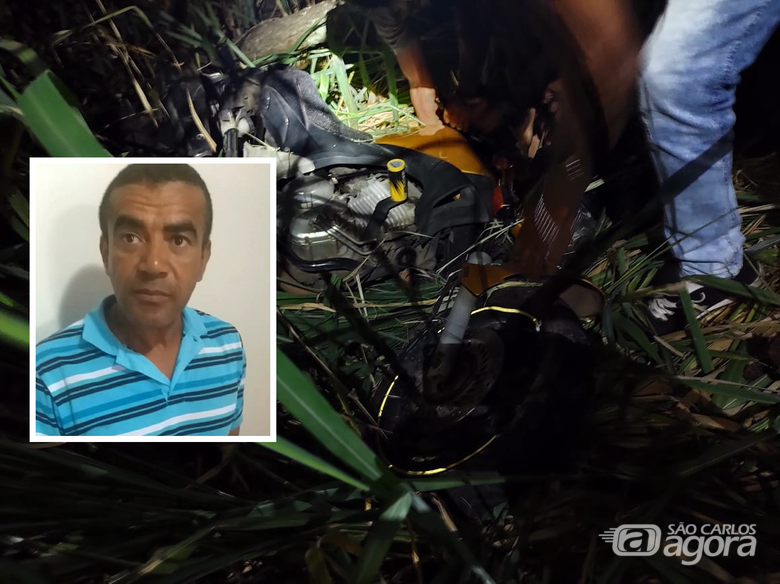 Corpo e a moto da vítima estavam em um matagal na serra do Aracy - Crédito: SCA