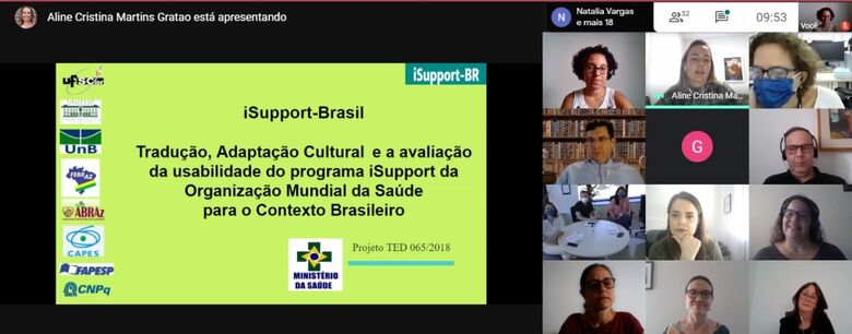 Apresentação da coordenadora do projeto durante reunião online com Ministério - Crédito: Equipe do TED
