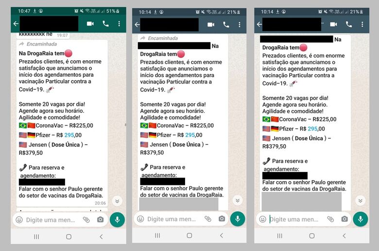 Brincadeira de mau gosto envolve jornalista em mensagem de venda de vacinas - Crédito: divulgação