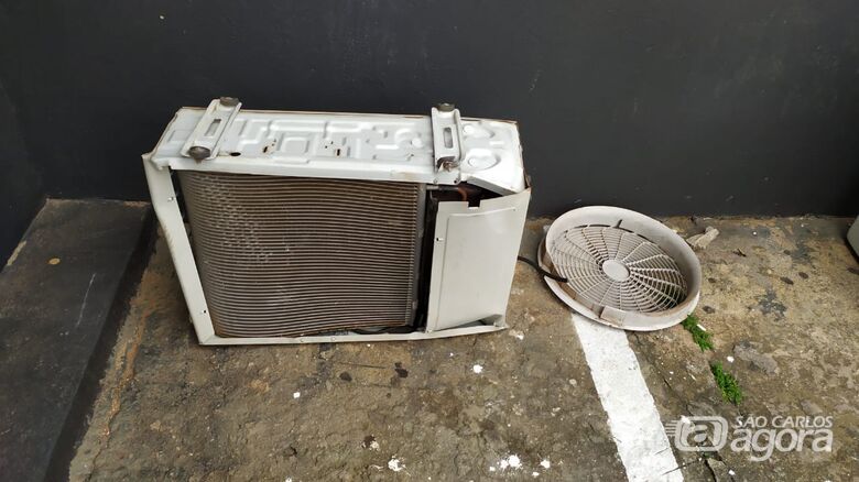 Evaporadora de ar-condicionado foi recuperada - Crédito: Maycon Maximino