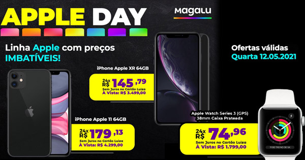 Festival Apple: Iphone 11, XR e acessórios com super descontos nesta quarta-feira no Magazine Luiza -
